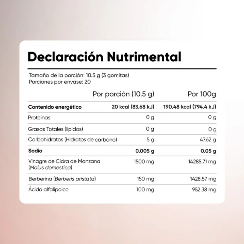 Gomitas De Vinagre De Manzana 60 Gomitas 1 Mes Health