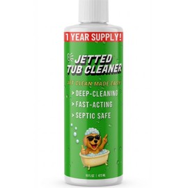 Jetted Tub Cleaner for Whirlpool & Jacuzzi Baths – Deep Jet Line & Pipe Flush Formula Removes Yuck, Buildup & Residue – Heavy Duty Bathtub Jet Cleaner for Acrylic & Fiberglass Tubs – Made in USA