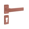 Gedotec Narrow Frame Handle Set Aluminium 1 Set Door Fitting Door Handle Room Door on Narrow Rosette PZ Cylinder Handle Pair Copper Colour Push 1317 Door Set Including Mounting Material