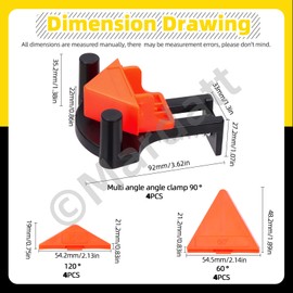 Mardatt 60/90/120 Degree Corner Clamps, Multi Angle Woodworking Right Angle Clamps Corner Clip Fixing Hand Tools Replaceable Right Angle Clamp for Welding Cabinets Photo Framing Cabinet