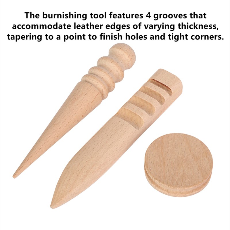 mosegor 9 PCS Half-Round Cutter Punch with 3 PCS Wood