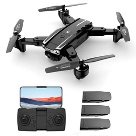 GPS Remote Control Drone with Camera 4K Dual Camera 5GWIFI Obstacle Avoidance Double GPS Optical Hover Remote Control Qudcopter Follow Me for Kids Adults 3 Battery