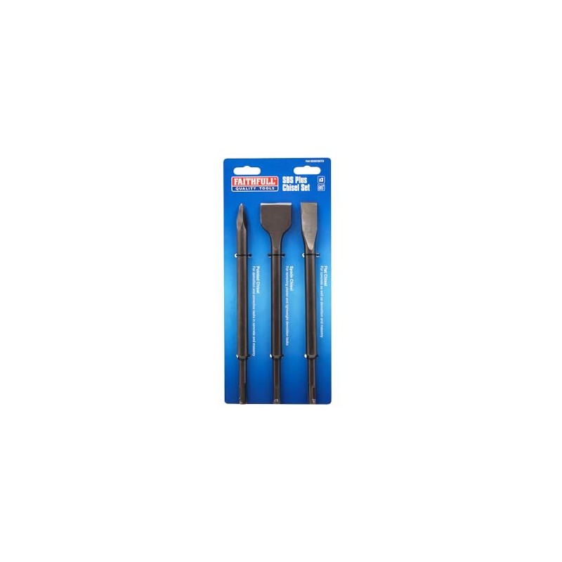 Faithfull SDS-plus Concrete & Masonry Chisel Set Flat, Pointed &