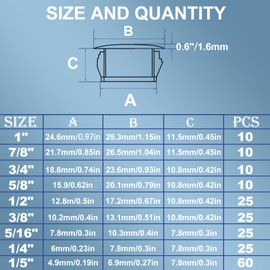 Tanbupu 200Pcs 9 Sizes Nylon Plastic Hole Plugs 1/5" 1/4" 5/16" 3/8" 1/2" 5/8" 3/4" 7/8" 1"Round Hole, Flush Type Panel Knockout Locking Plugs,Screw Covers for Furniture Cabinet Insert End Caps(white)