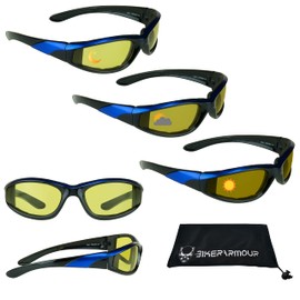 Bikershades Motorcycle Transitional Sunglass Men Women Safety polycarbonate photochromic Lens Yellow to Dark Brown