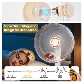 FunstersTail Super Silent Hamster Wheel 8.7 Inch, Magnetic Rat Wheel for Chinchilla, Gerbil, Guinea Pig, Cat, Mouse, Sugar Glider and Dwarf, Syrian Hamster Accessories (Cream White)