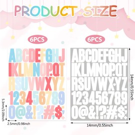 GTNCE 12 Sheets Multicolor Letter & Number Stickers, Alphabet & Number Stickers, PVC Material, Ideal for Glass, Plastic, Paper, Outdoor Use
