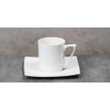 HomeVss, Bone China Elegance White Square Coffee Cup 6.5 oz
