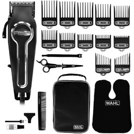 WAHL Elite Pro cortadora de pelo eléctrica para sombrear, con cable y con palanca de ajuste de la longitud de corte (de 1 a 3 mm), 10 peines guía, más de 33 ajustes de corte