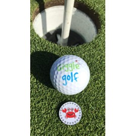 Giggle Golf Bling Crab Golf Ball Marker with A Standard Hat Clip