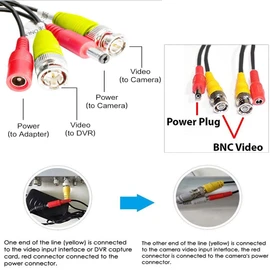 Auroh 5M (16 ft) BNC Cable 2-in-1 Video & Power Pre-made Black Security Camera CCTV Cable for HD Surveillance Camera and DVR System Installation