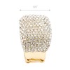 Lavencious Half Cube Shape with Crystals Stretch Rings Statement Rings