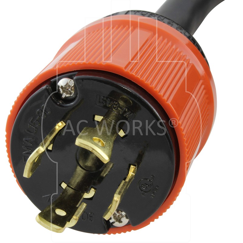 AC WORKS [L1530PR-010] 10FT SOOW 10/4 NEMA L15-30 30A 3-Phase