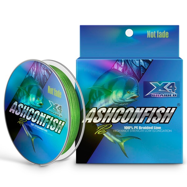 Ashconfish Colorfast Braided Fishing Line- 4 Strands Braided Lines Fadeless