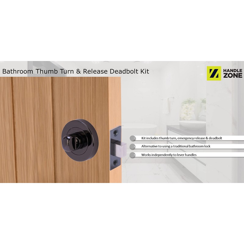 HANDLEZONE® Bathroom Toilet Door Thumb Turn and Release Deadbolt Kit
