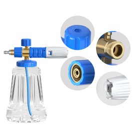 Premium Snow Foam Cannon for Pressure Washer up to 4000 PSI, Custom and More Fashionable Professional Car Foam Lance Fits Most Power Washing Accessories Additional Orifice Nozzle 1Liter,Blue Color