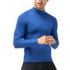 OVIYEGAIN Blue Turtleneck Compression Shirts for Men Sports Dry Fit
