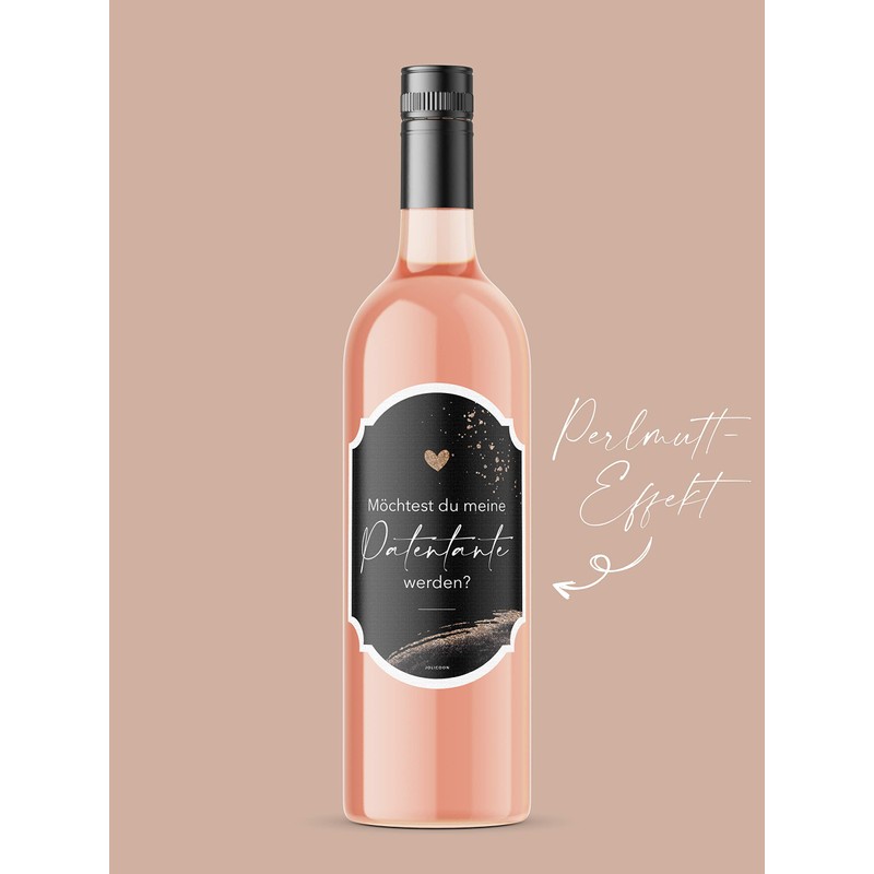JoliCoon Bottle Label "Patentante fragen - Willst du meine Patentante