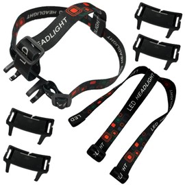Lenporl 2 Pack Headlamp Strap Replacement with 5 Pcs Non-Slip Headlamp Holder Adjustable HeadLamp Flashlight Holder Headlight Strap Headlamp Band for 22mm - 26mm LED Headlamps Flashlight Rechargeable