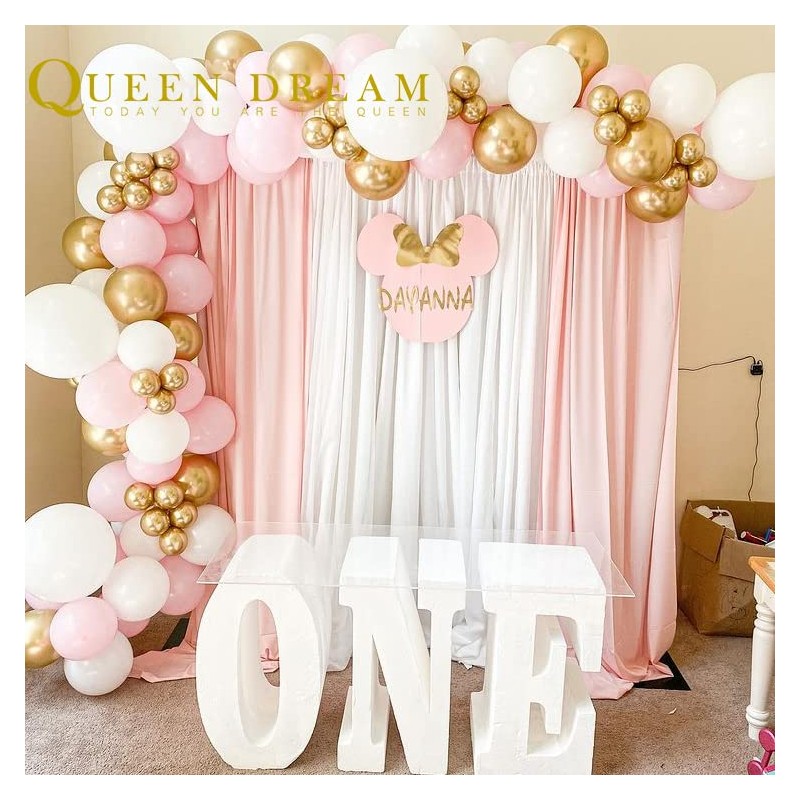 White Chiffon Backdrop Curtain 10ftx10ft Sheer Backdrop Wrinkle-Free Fabric Drape