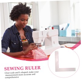 TEHAUX Practical Sewing Measuring Ruler, Plastic L Square Curve Ruler for Garment Making, Clear Scale, Durable, Compact and Portable, Ideal for Tailoring and DIY Projects