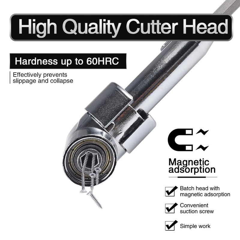 HOHXEN 105° Angle Wrench, 105 Degree Right Angle Drill Adapter