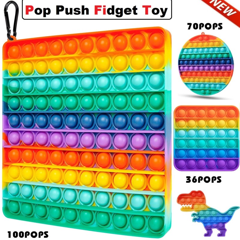 Unbranded Pop Push Fidget Toy Bubble Sensory Stress Relief Kids