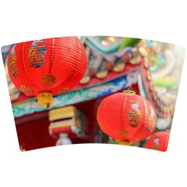 Mugzie MAX 20 Ounce Stainless Steel Cocktail Shaker - Martini Shaker with Wetsuit Cover - Hanging Oriental Lanterns