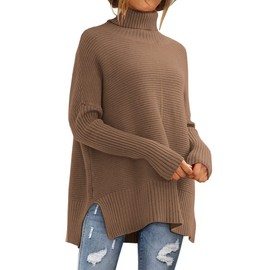 LILLUSORY Womens Turtleneck Oversized Tunic Fall Sweaters 2024 Trendy Casual Long Pullover Knit Winter Casual Cute Poncho Fashion Trendy Clothes Outfits Clothing Tops