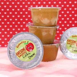 Awesome Sauce Valentine's Day Stickers for Kids, Apple Sauce to from Valentine Label Stickers - 40 Count