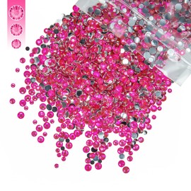qiipii 3mm 4mm 5mm Mix Bag Resin Rhinestones for Crafting Flatback Jelly Stones Bulk Diamonds Crystals Gems Charms for Nails Face Eyes Makeup Mugs Tumblers Bottles DIY Crafts Clothes Shoes