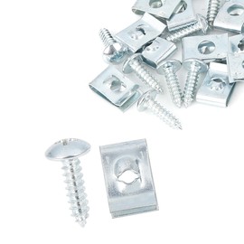 A ABSOPRO 10 Sets 4,2 x 16 mm Auto-Clips, U-Clip und Schrauben-Sortiment, silberfarben, Artikelersatz