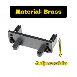 RampCrab Servo Mount Bracket for CR18P, Adjustable Servo Mount Bracket, 1/18 RC Car Steering Servo Mount for CR18P EVO & EVO PRO Upgrade Parts, Brass, Black