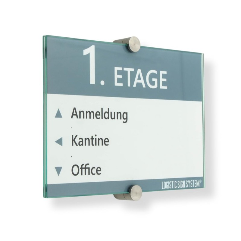 Logistic Sign System Glass Door Sign, Vitrum K2, Clamp Holder