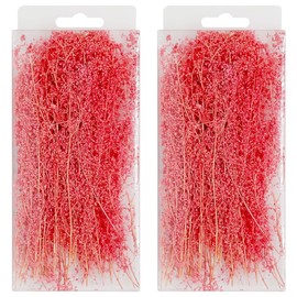 Woohome DIY Miniature Static Grass Tuft Miniature Shrubs Bushes Model Trees Bush Miniature Flower Cluster for Miniature Tabletop Games Model Railway Off-Road Construction Pink