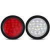 Partsam 4Pcs 4" Inch Round Led Stop Turn Tail Back-up