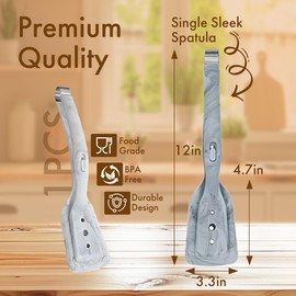 2-in-1 Silicone Spatula Tongs - Heat-Resistant Food Turner & Tongs for Flipping Fish, Steak, Pancakes - Non-Scratch, BPA-Free (White)