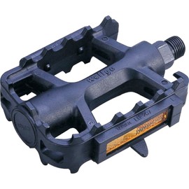 ETC EPE211 Mountain Bike Pedals, Resin Bike Pedals With In-Built Reflectors, Pair Of Sturdy & Safe Flat Bike Pedals, Easy To Install, Compatible With Toes Clips & Straps, Road Bike Pedals Flat - 9/16"