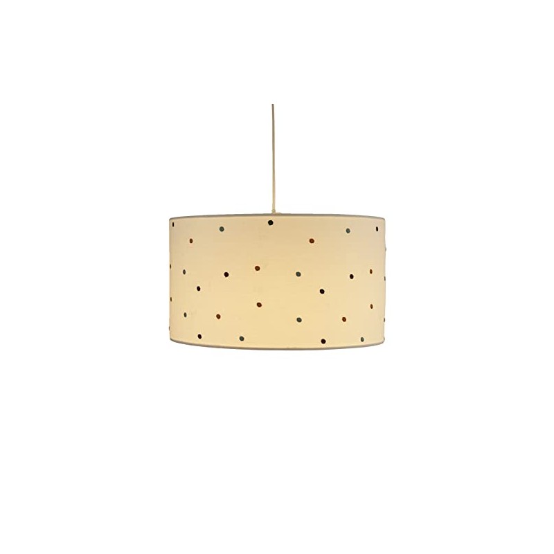 VERTBAUDET Beige / Multi Coloured Polka Dot Embroidered Pendant Light