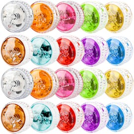 20 Pcs Colorful Light up Yo Yo Ball Bulk LED Responsive Ball Auto Return Bearing Balls Yoyo for Kids Beginner Birthday Classroom Bag Fillers Prizes Gifts, 10 Colors