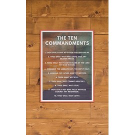 Ten Commandments Wall Decor - Vinyl Sticker - 9 X 12 inches - Inspirational Scripture Decoration for Indoor and Outdoor Use - No Frame - Peel Back for Sticker