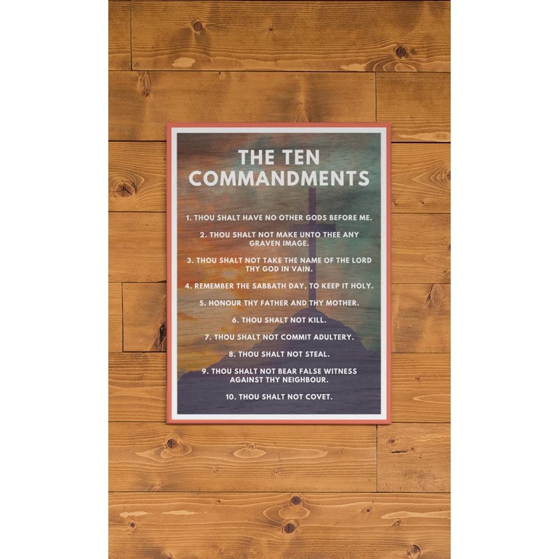 Ten Commandments Wall Decor - Vinyl Sticker - 9 X
