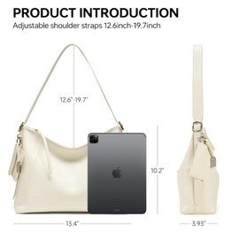 Leather Shoulder Purse For Women: White Crossbody Bags Small Handbags - Trendy Medium Hobo Bag Cute Comfortable for Office and Travel
