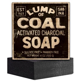 Pelto Lump Of Coal Activated Charcoal Soap - 2025 Stocking Stuffers for Men - White Elephant Gift Exchange in Unique Adult Christmas Gift Box Mon Dad Teens Him Her - 4 oz Bar