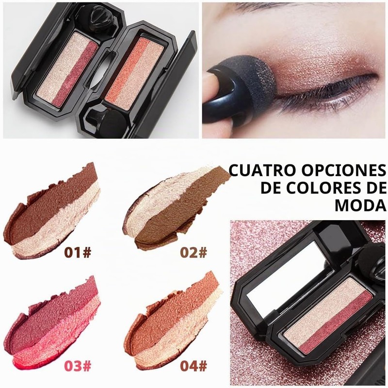 Sombra de Ojos de Doble Color,Paleta de Maquillaje de Ojos