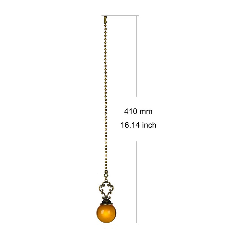 Set of 2 Vintage-Style Amber Fan Pull Ceiling Fan Chain