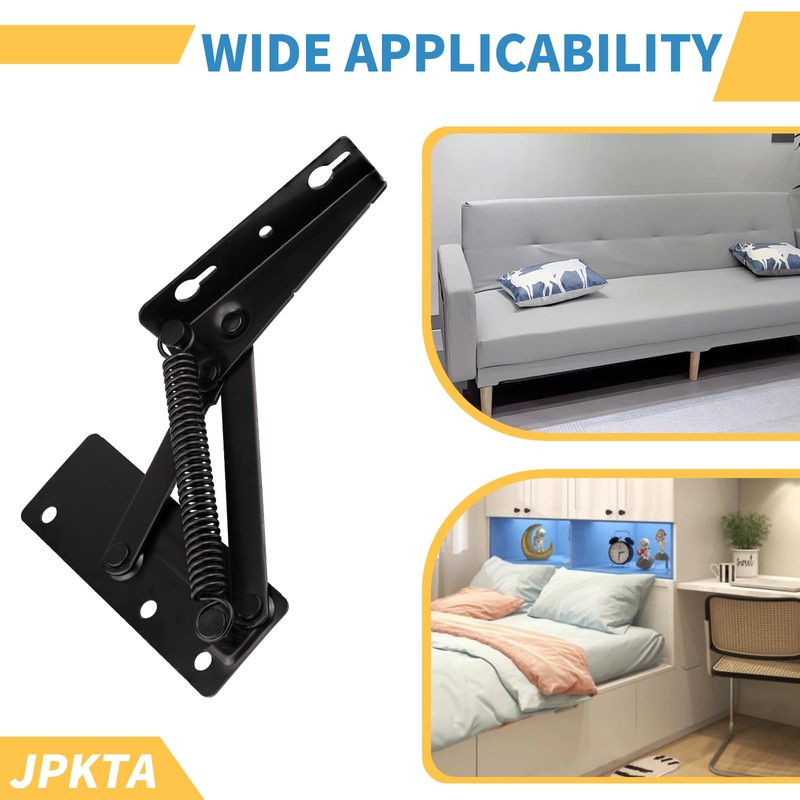 2 Pcs 80 Degree Bench Seat Hinge Foldable Lifting Bracket