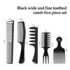 Xanthelle Kamm Set 5 Piece Curling Comb Set in Black