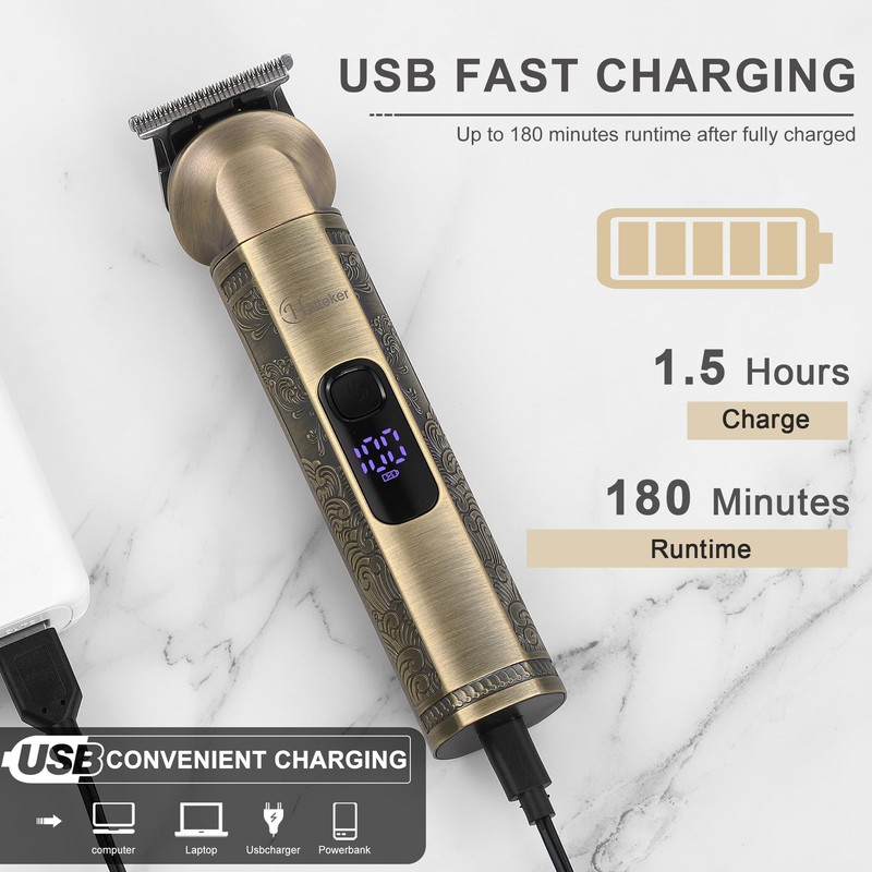 Hatteker Beard Trimmer Kit Professional Barber Zero Gap T Blade