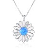 TANGPOET Daisy Necklace Gifts for Women 925 Sterling Silver Blue